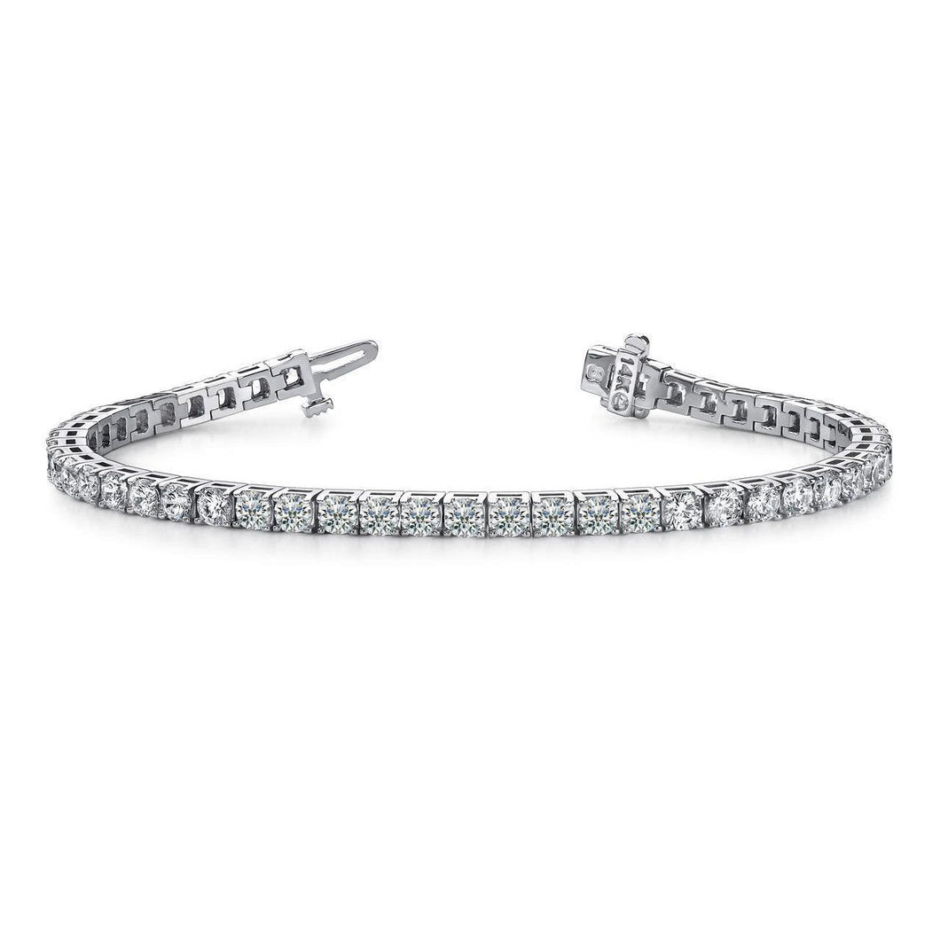 Prachtige Witgouden Ronde Geslepen Echt Diamanten Damestennisarmband Van 6,72 Ct