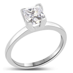 Princess Cut 0,75 karaat diamanten solitaire ring wit goud 14K