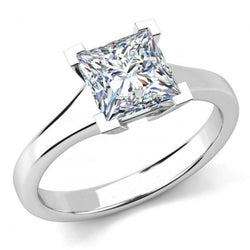 Princess Cut 1 karaat diamanten verlovingsring 14K witgoud