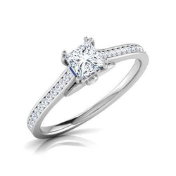 Princess Cut 2 ct diamanten verlovingsring witgouden sieraden Nieuw