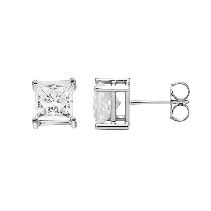 Princess Cut 2 karaats diamanten dames oorknopjes wit goud 14K - harrychadent.nl