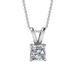 Princess Cut 2.00 karaat diamanten halsketting hanger 14K witgoud