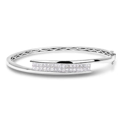 Prinsesslijpsel 4.80 Karaat Natuurlijke uit de aarde gewonnen Diamanten Bangle Witgoud 14K