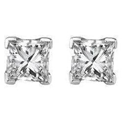 Princess Cut Diamond Stud Earring 1.40 ct witgouden fijne sieraden - harrychadent.nl