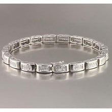 Afbeelding in Gallery-weergave laden, Princess Cut Diamonds tennisarmband voor heren 8 karaat witgoud 14k - harrychadent.nl
