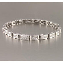 Afbeelding in Gallery-weergave laden, Princess Cut Diamonds tennisarmband voor heren 8 karaat witgoud 14k - harrychadent.nl
