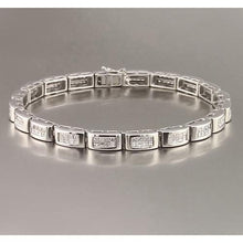 Afbeelding in Gallery-weergave laden, Princess Cut Diamonds tennisarmband voor heren 8 karaat witgoud 14k - harrychadent.nl
