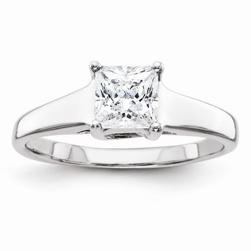 Princess geslepen diamanten Solitaire Ring 1,25 karaat 14K witgoud - harrychadent.nl