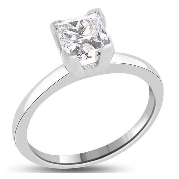 Princess Cut 0,75 Karaat Echt Diamanten Solitaire Ring Wit Goud 14K