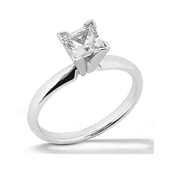 Princess Cut 0,75 Karaat Echt Diamanten Verlovingsring Wit Goud 14K