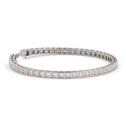 Princess Cut 6 karaats Bezel Set Echt Diamanten Tennis Armband WG