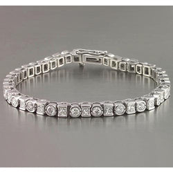 Princess Ronde Echt Diamanten Tennisarmband 7,20 Karaat Witgoud 14K