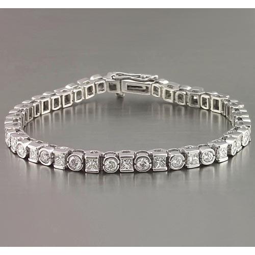 Princess Ronde Echt Diamanten Tennisarmband 7,20 Karaat Witgoud 14K