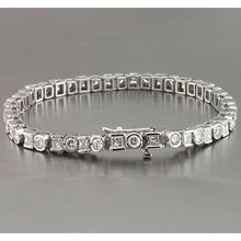 Afbeelding in Gallery-weergave laden, Princess Ronde Echt Diamanten Tennisarmband 7,20 Karaat Witgoud 14K
