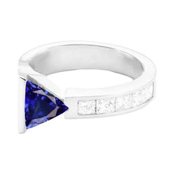 Prinses DiamantTriljoen Saffier Ring 1,25 karaats kanaalset