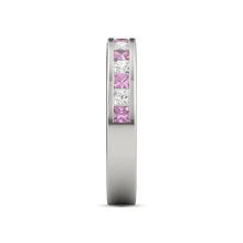 Afbeelding in Gallery-weergave laden, Prinses Diamanten Comfort Fit roze saffierband 2,40 karaat
