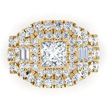 Afbeelding in Gallery-weergave laden, Prinses Geslepen Diamant Invoegen Verlovingsring Enhancer goud 14K 4 Ct
