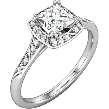 Prinses diamanten verlovingsring 1.72 karaat witgoud 14K