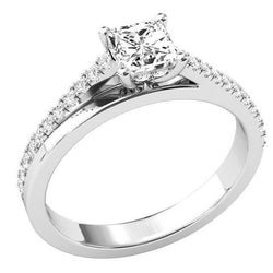 Prinses en Ronde snede 2,50 karaat Diamanten solitaire ring met accenten