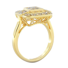 Afbeelding in Gallery-weergave laden, Prinses en ronde diamanten bruiloft 2,15 karaats ring geel goud 18K - harrychadent.nl
