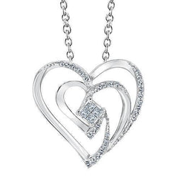 Prinses en ronde diamanten hart liefde hanger sieraden 1,80 karaat