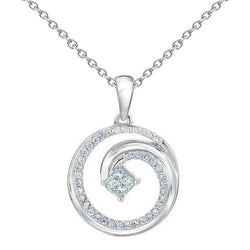Prinses En Ronde Liefdescirkel Echt Diamanten Hanger Wit Goud 2,55 Karaat