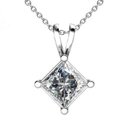 Prinsesslijpsel labgekweekt diamanten hanger ketting 2.50 karaat Dames Witgoud 14K