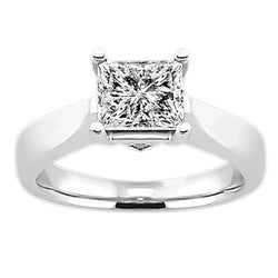 Prinsesslijpsel Natuurlijke uit de aarde gewonnen Diamanten Solitaire Verlovingsring 2.50 Karaat