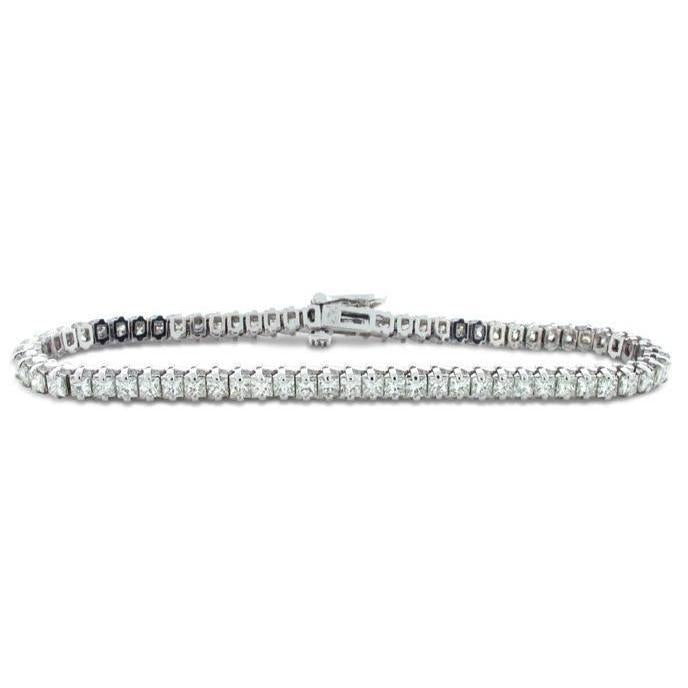 Prinses Geslepen Echt Diamanten Tennisarmband Witgoud 14K Griffenset 7 Ct - harrychadent.nl