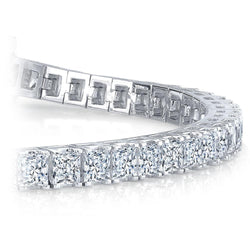 Prinsesvormige diamanten tennisarmband 13 karaat witgoud 14K