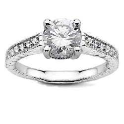 Prong Set 3.35 karaat sprankelende diamanten solitaire ring met accent