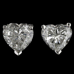 Prong Set Heart Cut Solitaire DiamantStud oorbel Solid Gold Jewelry