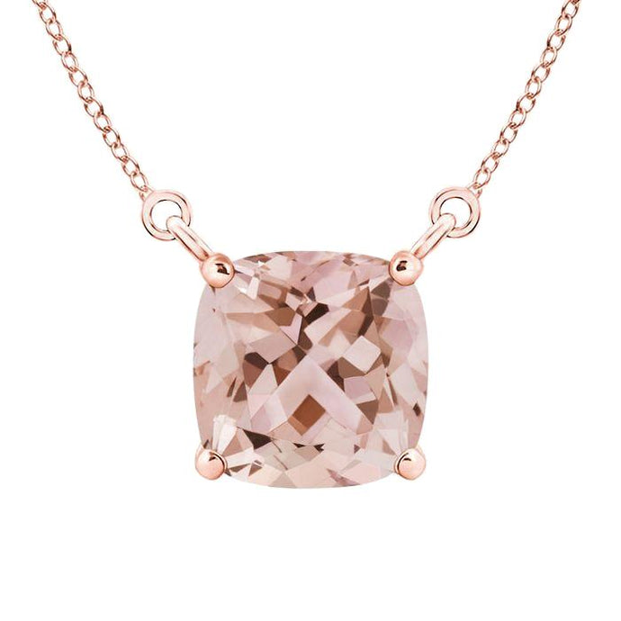 Prong Set Kussenvorm Morganite 12.50 Ct Hanger Rose Goud 14K - harrychadent.nl