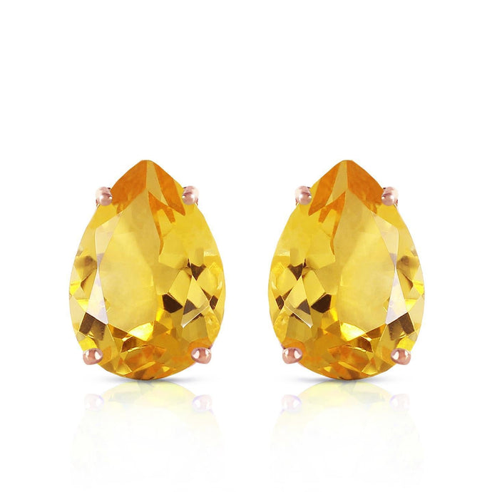 Prong Set Peer Cut 41 Ct Citrien Oorknopjes Geel Goud 14K - harrychadent.nl