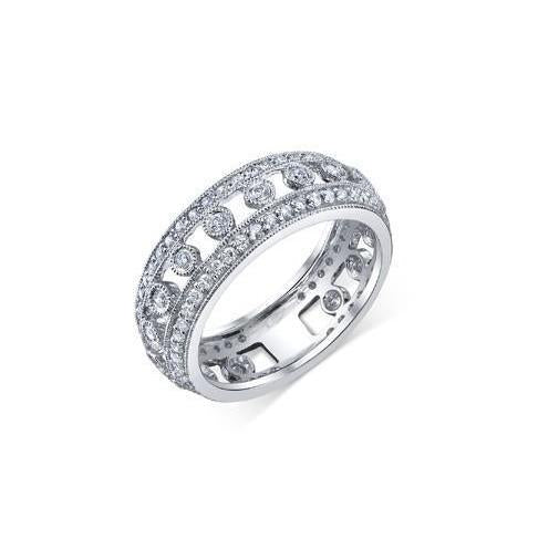 Prong en bezel set 4,50 ct ronde geslepen diamanten trouwring goud 14k - harrychadent.nl