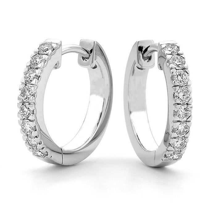 Prong set sprankelende 4.00 ct diamanten hoepel oorbellen goud wit 14K - harrychadent.nl