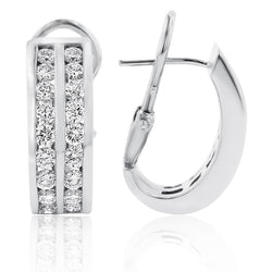 Prong Set 4,50 karaat Echt Diamanten Vrouwen Hoepel Oorbellen Wit Goud 14K