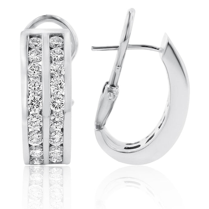 Prong Set 4,50 karaat Echt Diamanten Vrouwen Hoepel Oorbellen Wit Goud 14K - harrychadent.nl