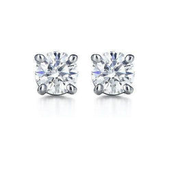 Prong Set Sprankelende 1,50 Karaat Echt Diamanten Oorknopjes 14K Witgoud