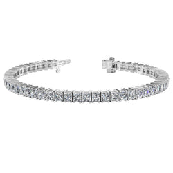 Prong Gezet Princess labgekweekt Diamanten Tennisarmband Witgoud 11 Karaat