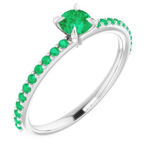 Afbeelding in Gallery-weergave laden, Ring 0,95 Carats Claw Prong Setting Columbian Green Emerald Nieuw - harrychadent.nl
