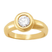 Afbeelding in Gallery-weergave laden, Ring Instelling Ronde Diamant 1,01 Carat Solitaire Ring Geel Goud 14K - harrychadent.nl

