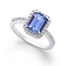 Afbeelding in Gallery-weergave laden, Ring met 5,80 ct. Tandenset met tanzaniet en diamanten 14K witgoud - harrychadent.nl
