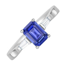 Afbeelding in Gallery-weergave laden, echte baguette diamant 3karaat ring vooraanzicht
