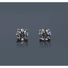 Afbeelding in Gallery-weergave laden, Ring met ronde diamanten oorknopjes 1 karaat witgoud 14K - harrychadent.nl
