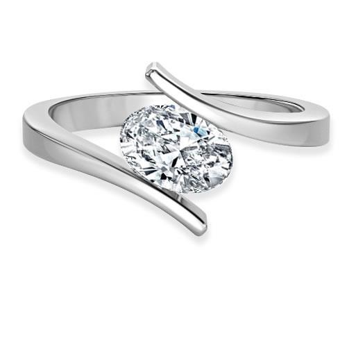 Ring set ovaal geslepen 2,25 ct Solitaire diamanten trouwring - harrychadent.nl