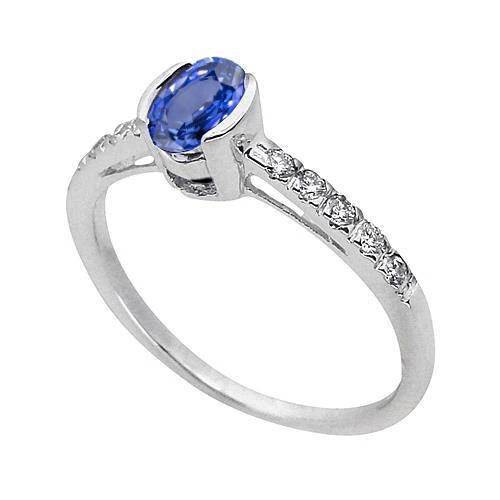 Ring set ovale Sri Lanka blauwe saffier diamanten ring 1.41 Ct - harrychadent.nl