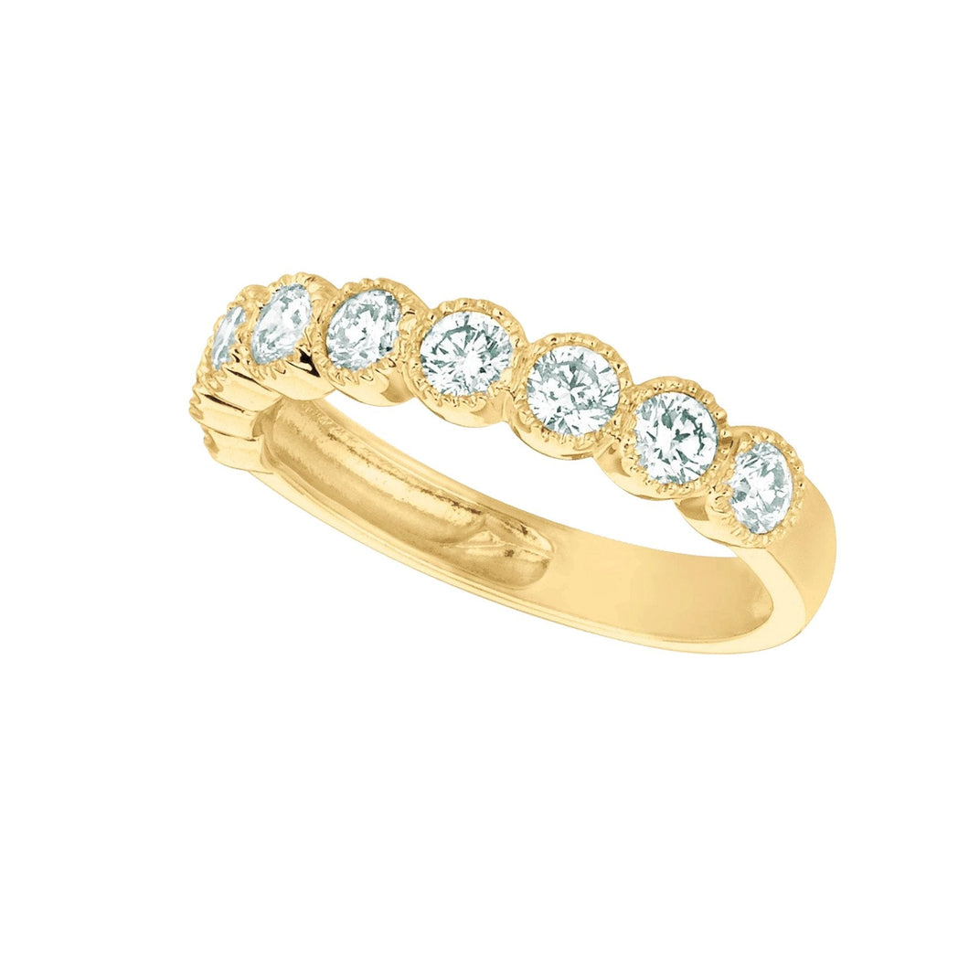 Ring Met Echt Diamanten Halve Eeuwigheid 1 Karaat 14K Geel Goud