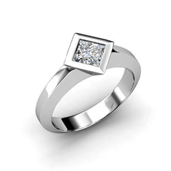 Ring Set Princess Cut 1,50 ct Solitaire Echt Diamanten Trouwring