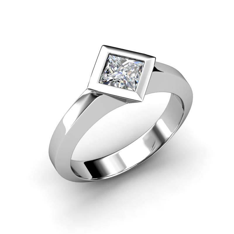 Ring Set Princess Cut 1,50 ct Solitaire Echt Diamanten Trouwring - harrychadent.nl